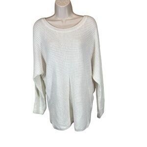 Venus button back sweater white casual women's large casual women’s large